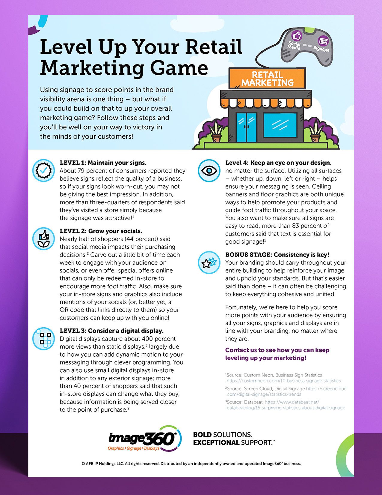 Image of level up your retail game infographic