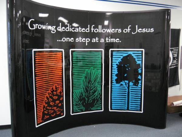 PU021 - Custom Pop-Up Trade Show Booth for Religious Organizations 