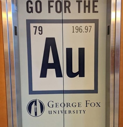 College Signage Elevator Wrap