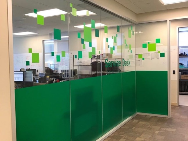 Artistic Window Graphic in Office