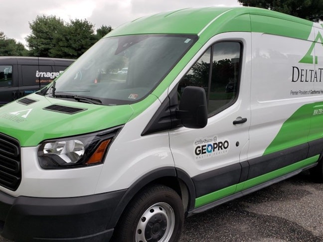 Green, Black, and White Vehicle Decals and Lettering