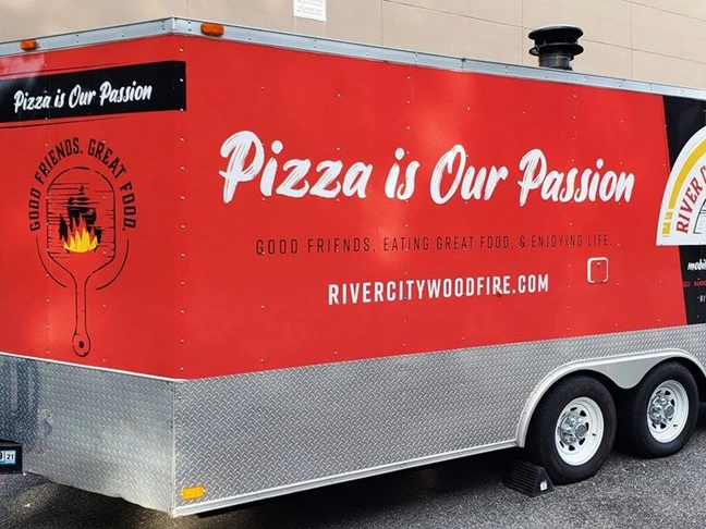 Multicolor Vehicle Decals for Pizza Restaurant
