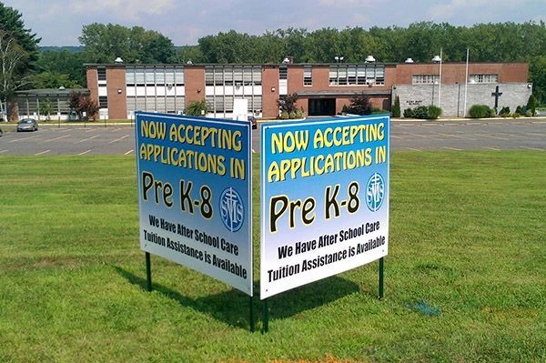 School Enrollment Yard Sign