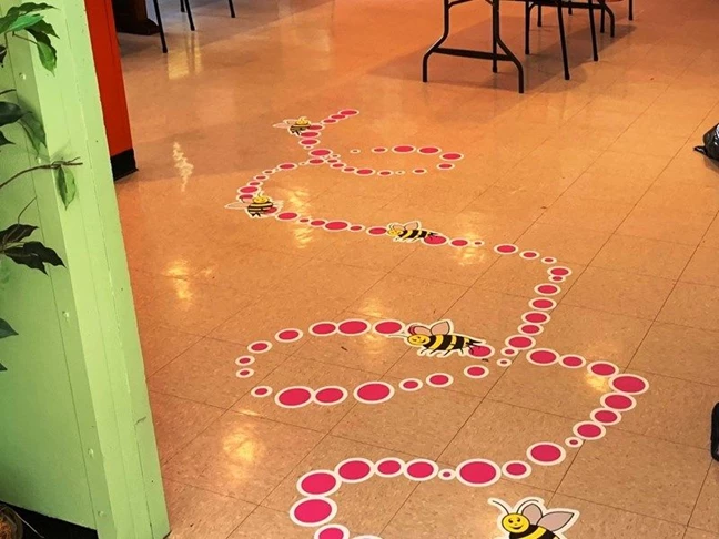 School Floor Graphic with Bees
