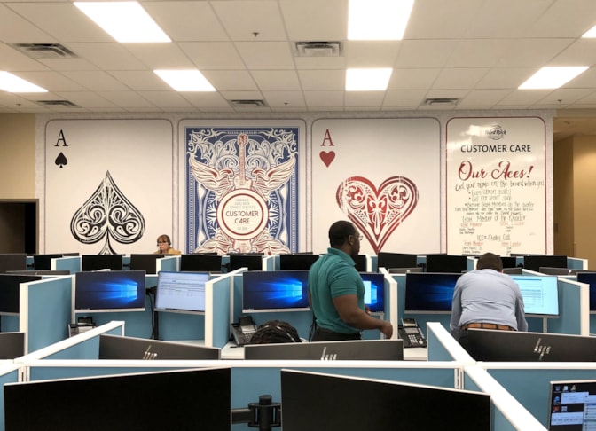 Creative Playing Card Wall Graphics in Office