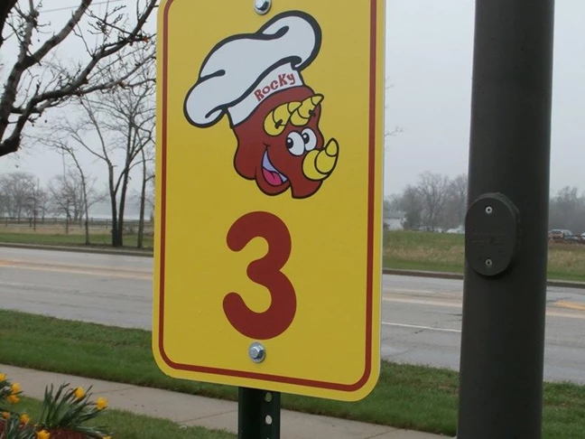 Parking Lot Space Number Sign with Logo