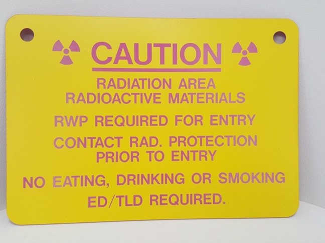 Bright and Colorful Caution Sign