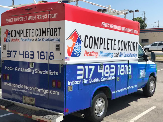 Full Vehicle Wrap for Complete Comfort Heating and Plumbing and Air Conditioning in Greenwood, IN