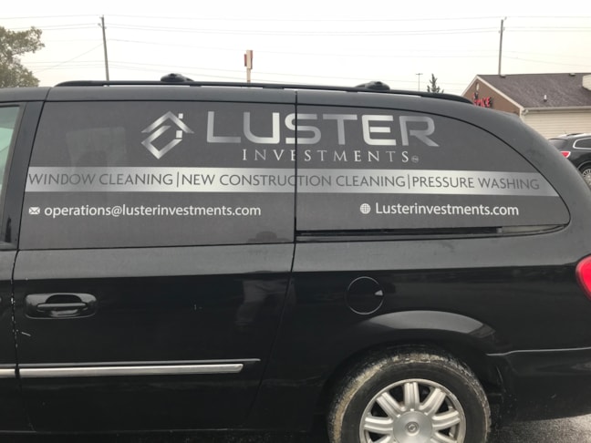 Partial Vehicle Wrap for Luster Investments in Indianapolis, IN