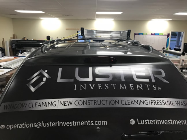 Partial Vehicle Wrap for Luster Investments in Indianapolis, IN