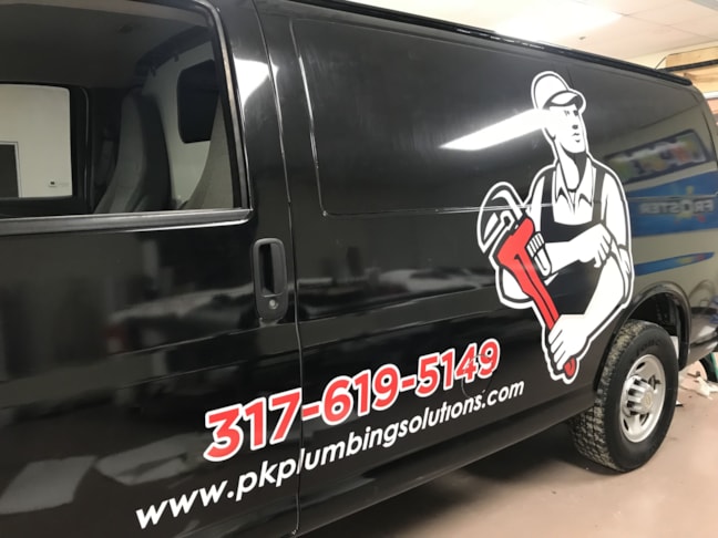 Full Vehicle Wrap for P&K Plumbing Solutions in Greenwood,IN 