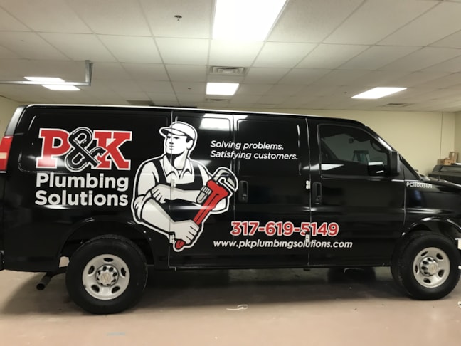 Full Vehicle Wrap for P&K Plumbing Solutions in Greenwood,IN 