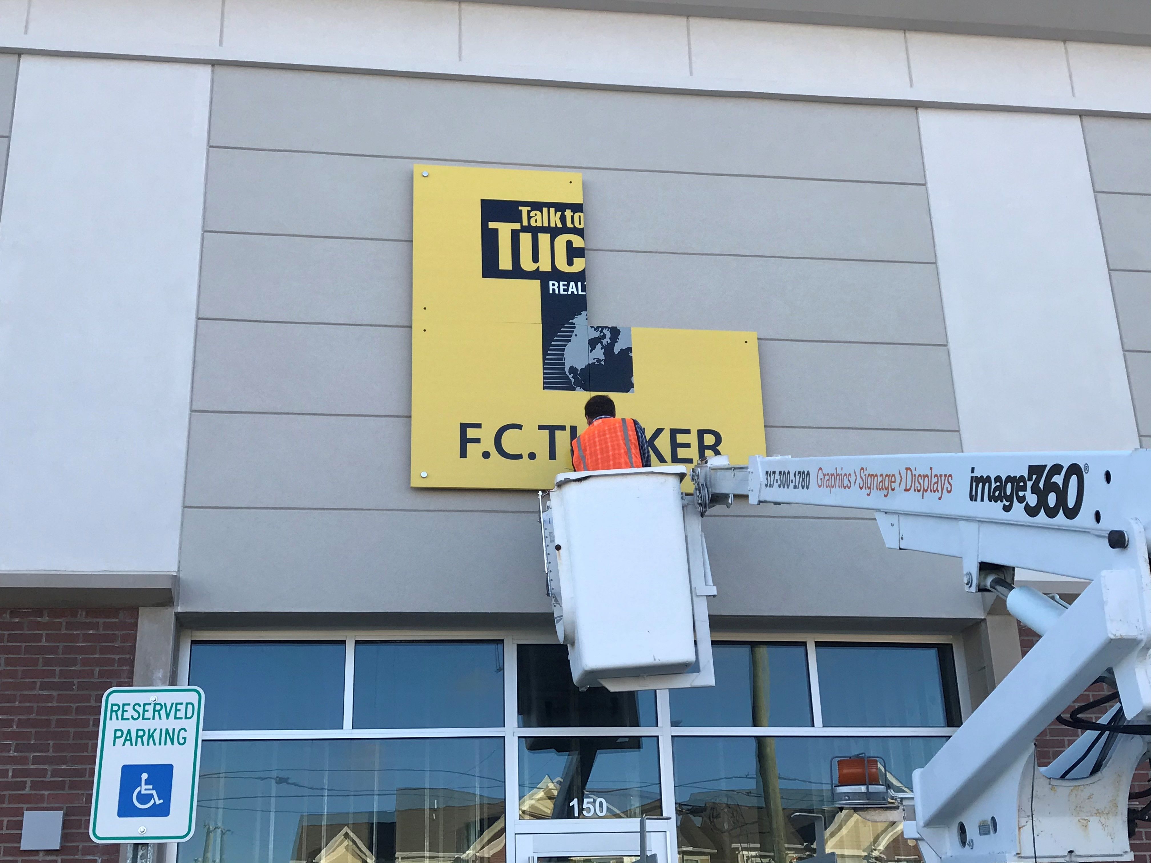 Exterior Signage, Building Sign, Storefront Signage for FC Tucker in Fishers, IN