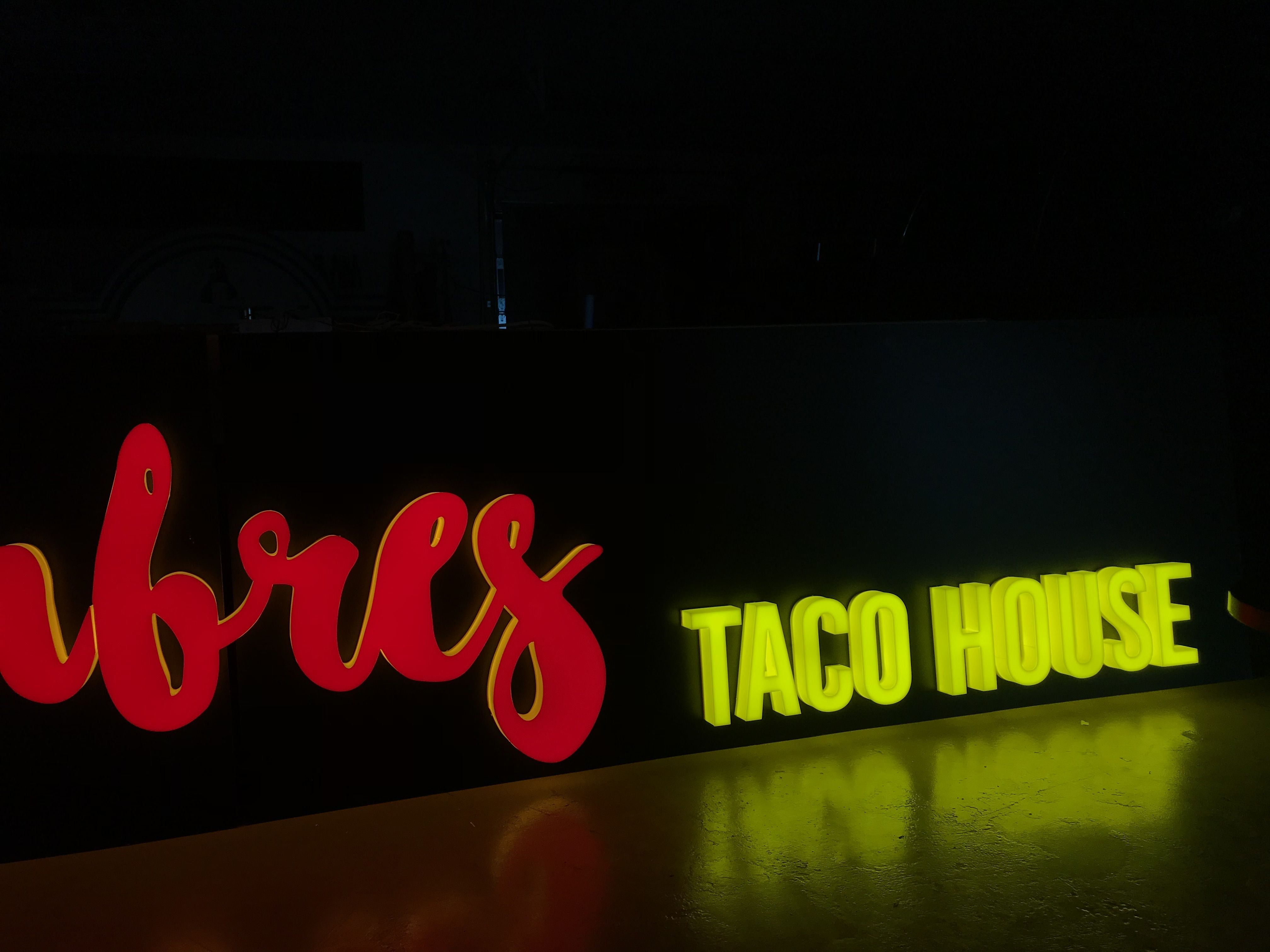 Storefront Sign, Illuminated, Acrylic, Dimensional, Face and Side lit Letters for Dos Hombres in Circle Center Mall Indianapolis