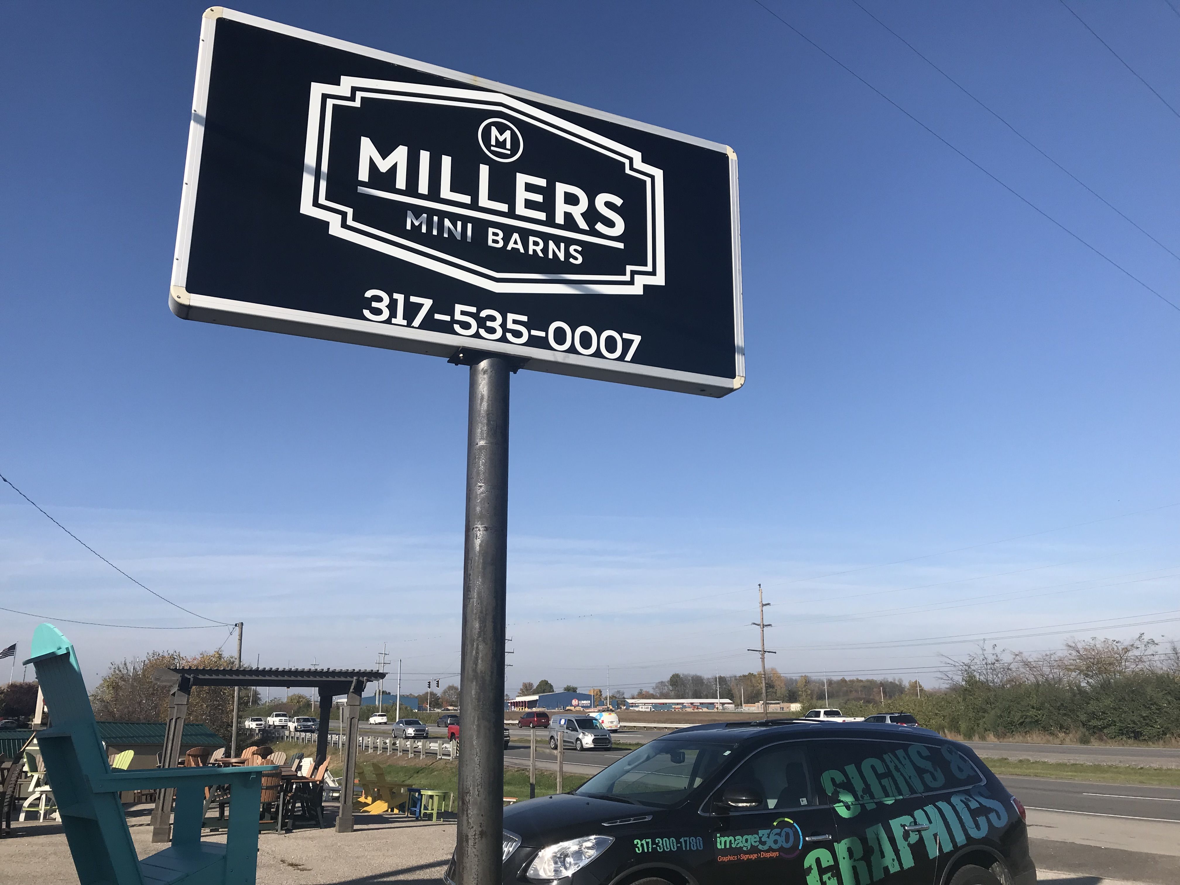 Pylon Sign for Miller Mini Barns in Greenwood, IN