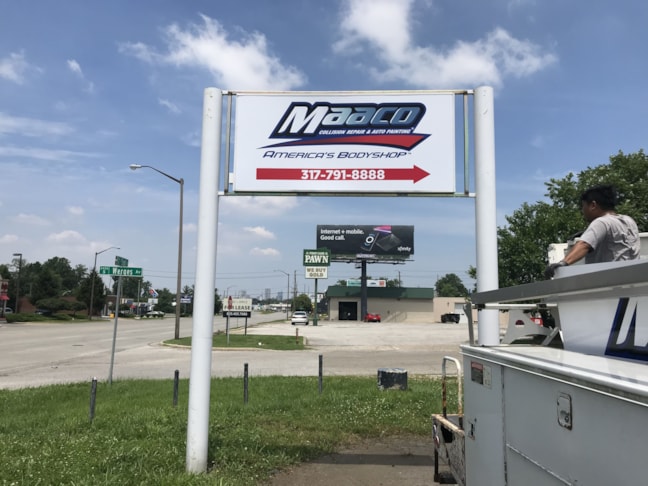 Pylon Sign Face Renewal in Indianapolis, IN 