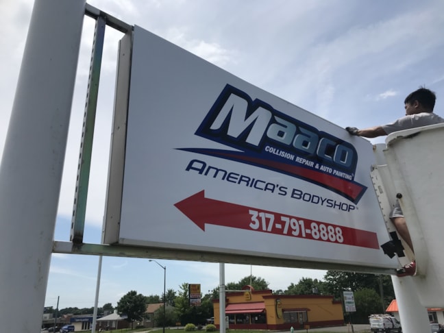 Pylon Sign Face Renewal in Indianapolis, IN 