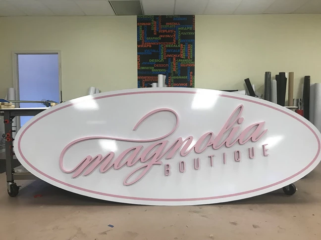 Metal Sign with Dimensional Lettering