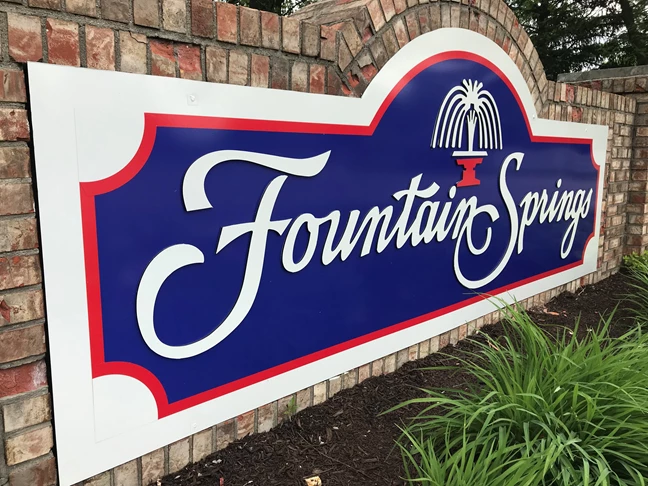 Metal Sign for Fountain Springs Subdivision in Indianapolis in IN