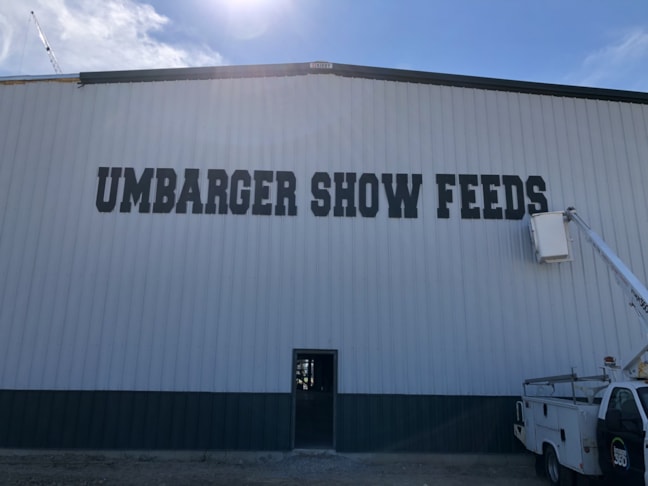 Dimensional Metal Sign Lettering for Umbarger Show Feeds in Franklin IN