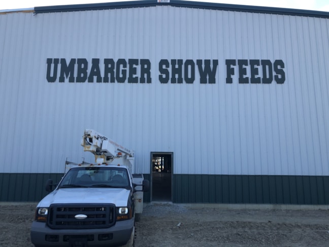 Dimensional Metal Sign Lettering for Umbarger Show Feeds in Franklin IN