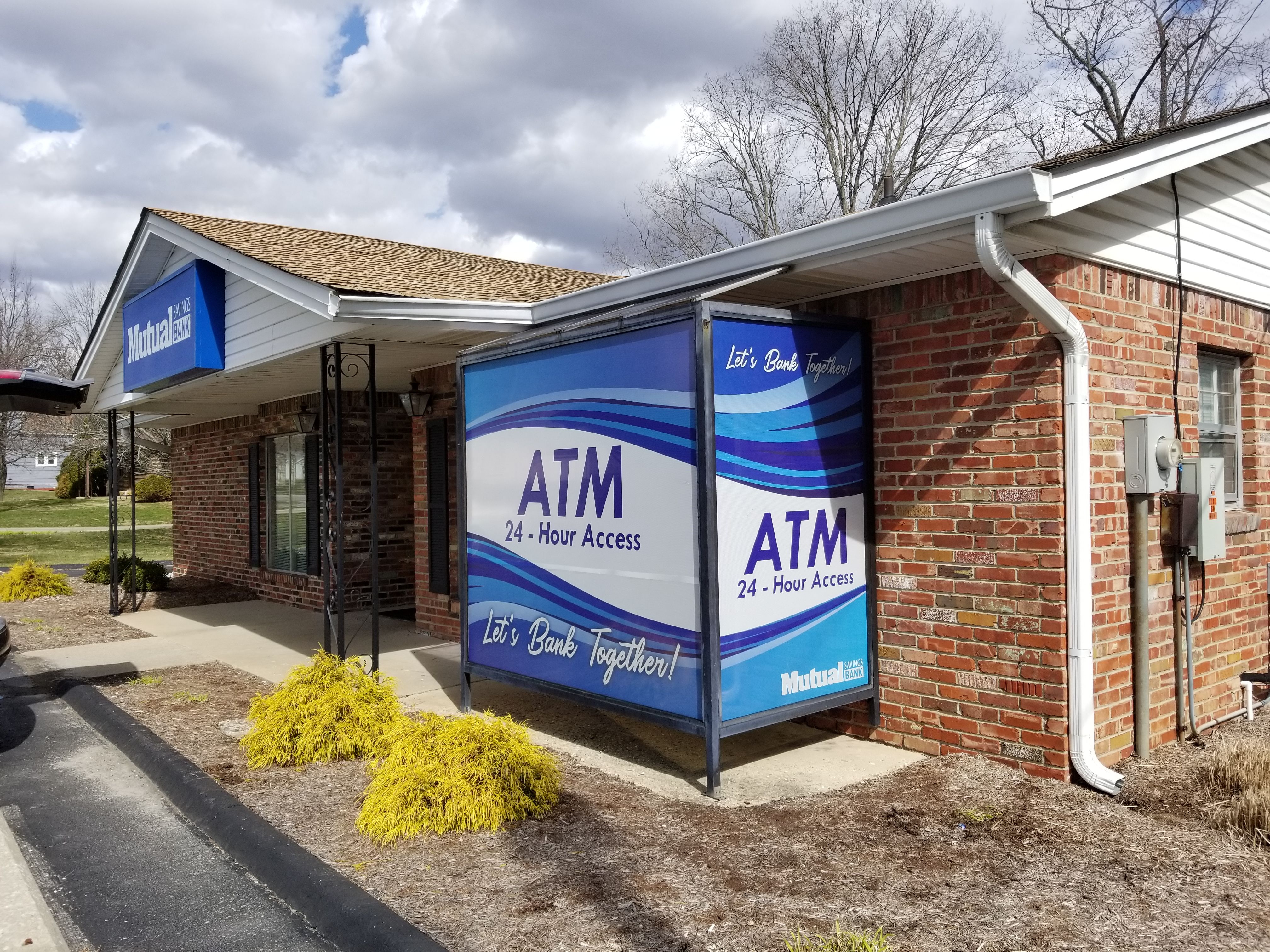 Window graphics for Mutual Savings Bank in Nineveh, IN