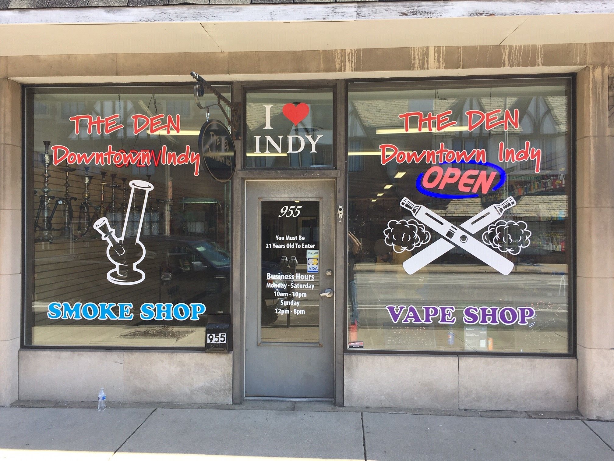 Window Graphics for The Den Indy