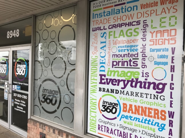 Window graphics for Image360 Indy-Greenwood, indianapolis, IN