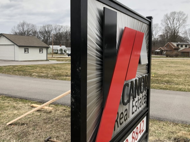 Post and Panel Sign for Canon Real Estate in Indianapolis,IN