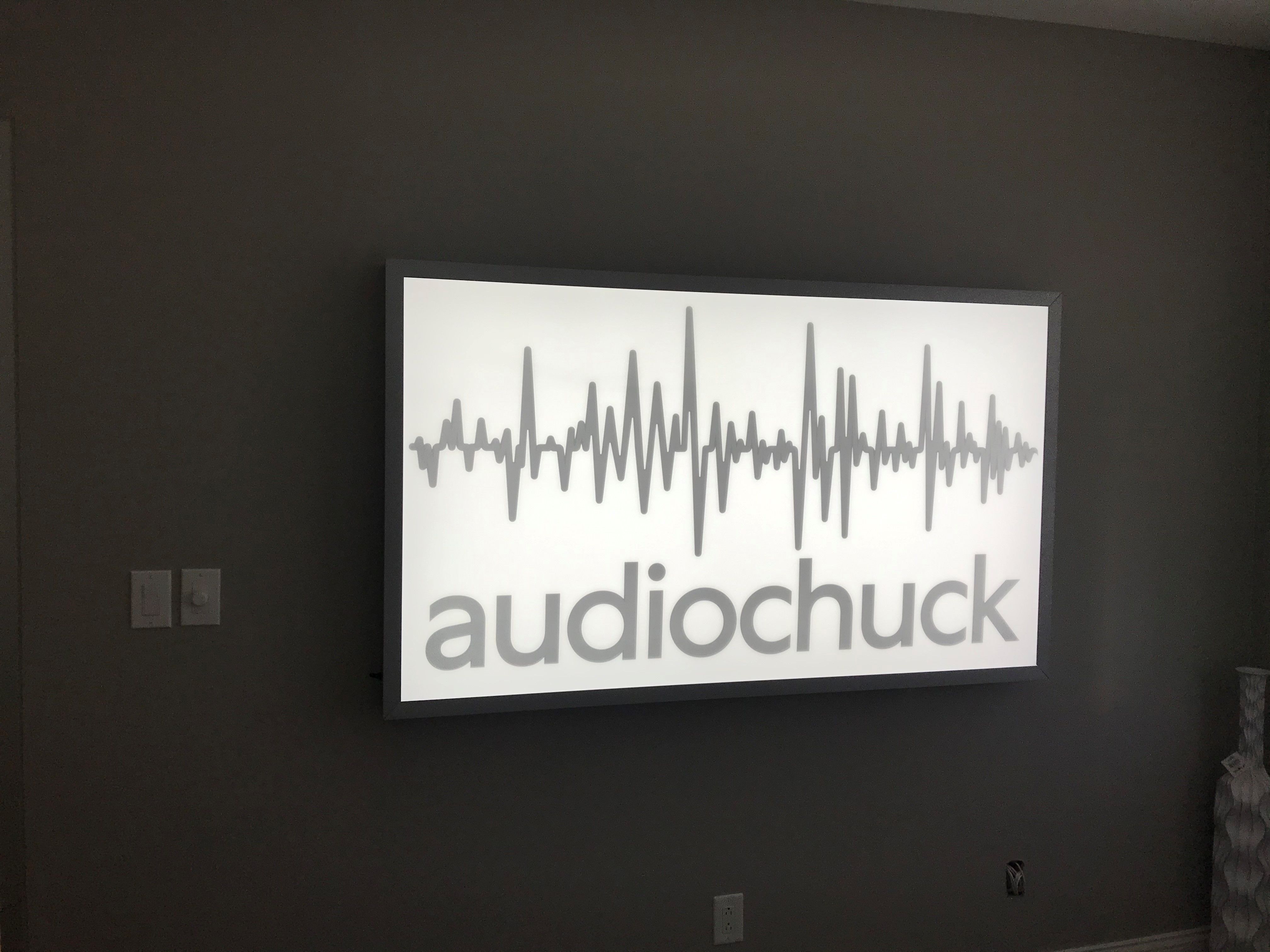 Interior Lighted Cabinet Sign for AudioChuck in Indianapolis, IN