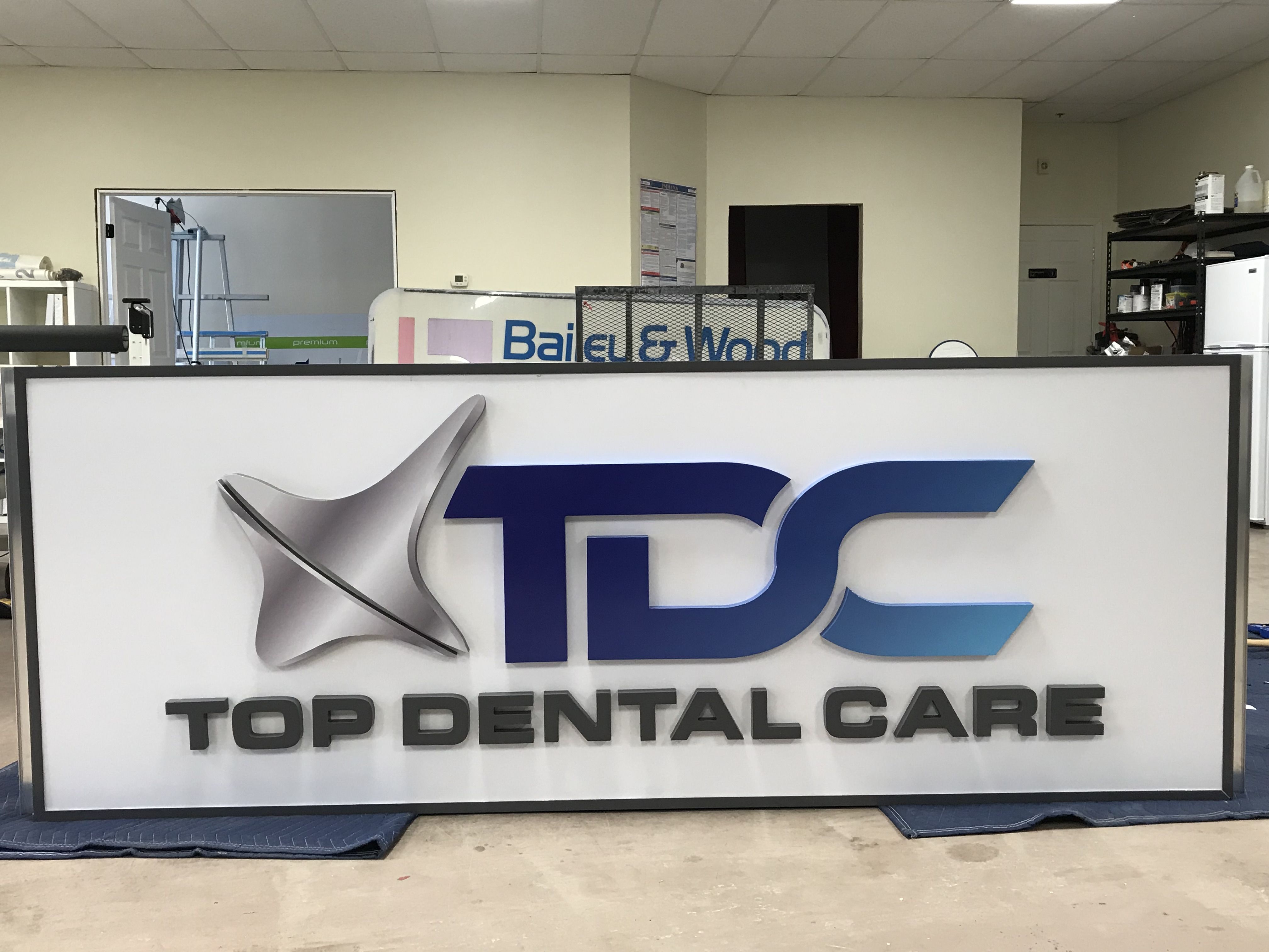Dimensional Cabinet Sign for Top Dental Care in Greenwood IN