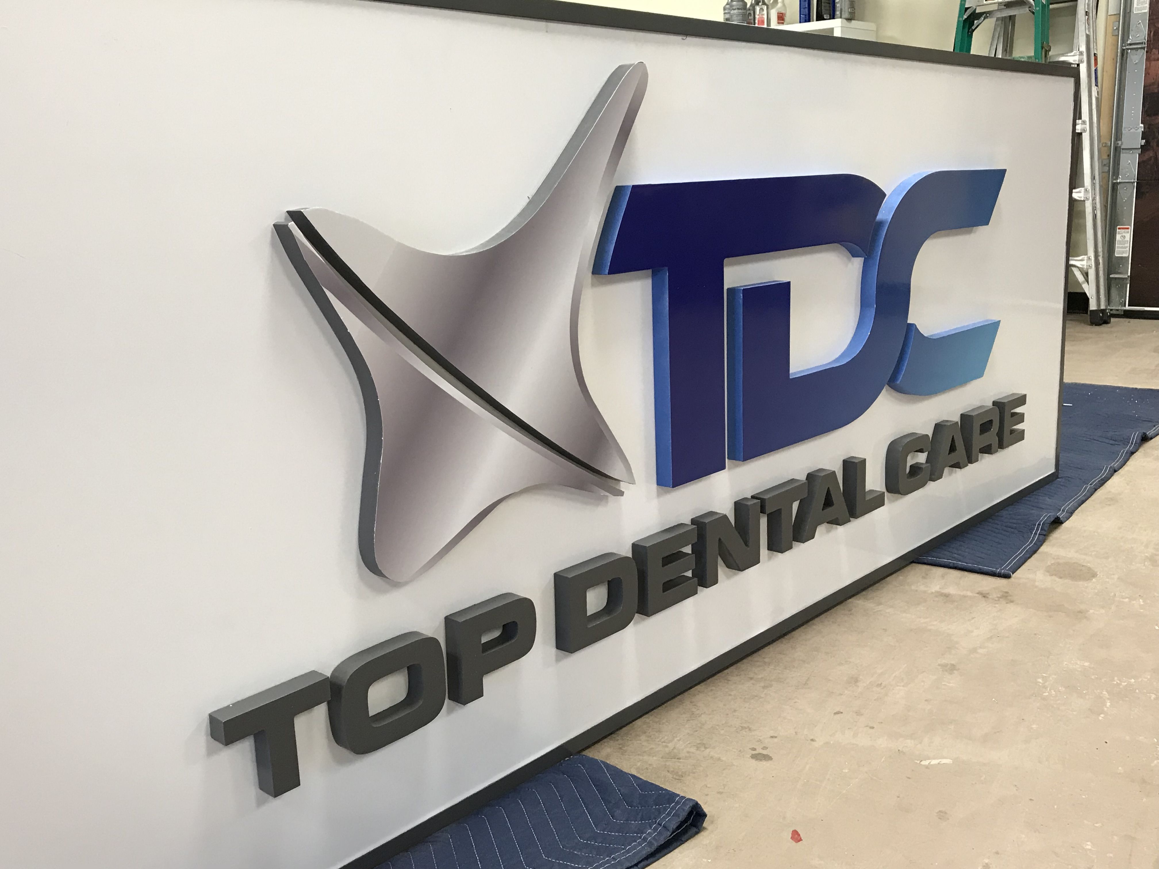 Dimensional Cabinet Sign for Top Dental Care in Greenwood IN
