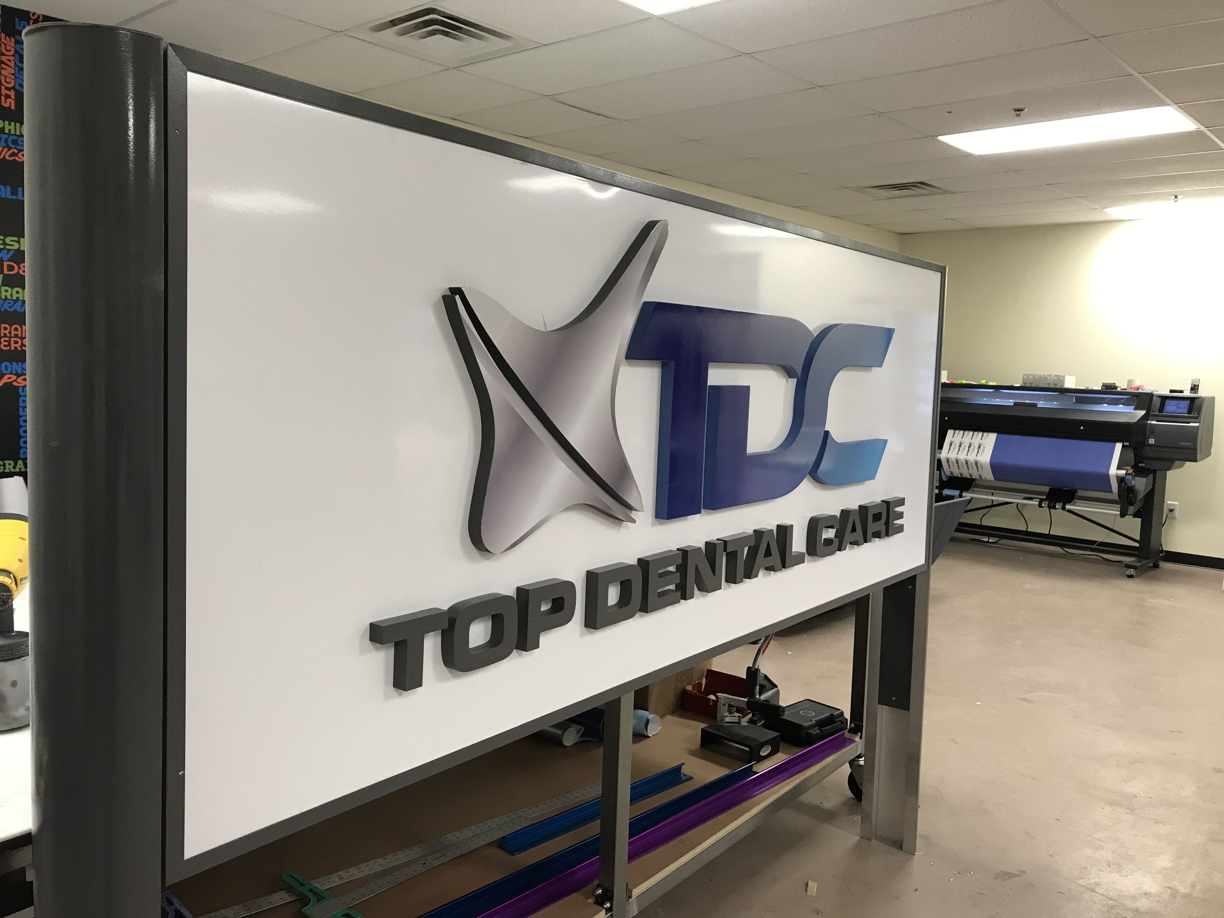 Dimensional Cabinet Sign for Top Dental Care in Greenwood IN