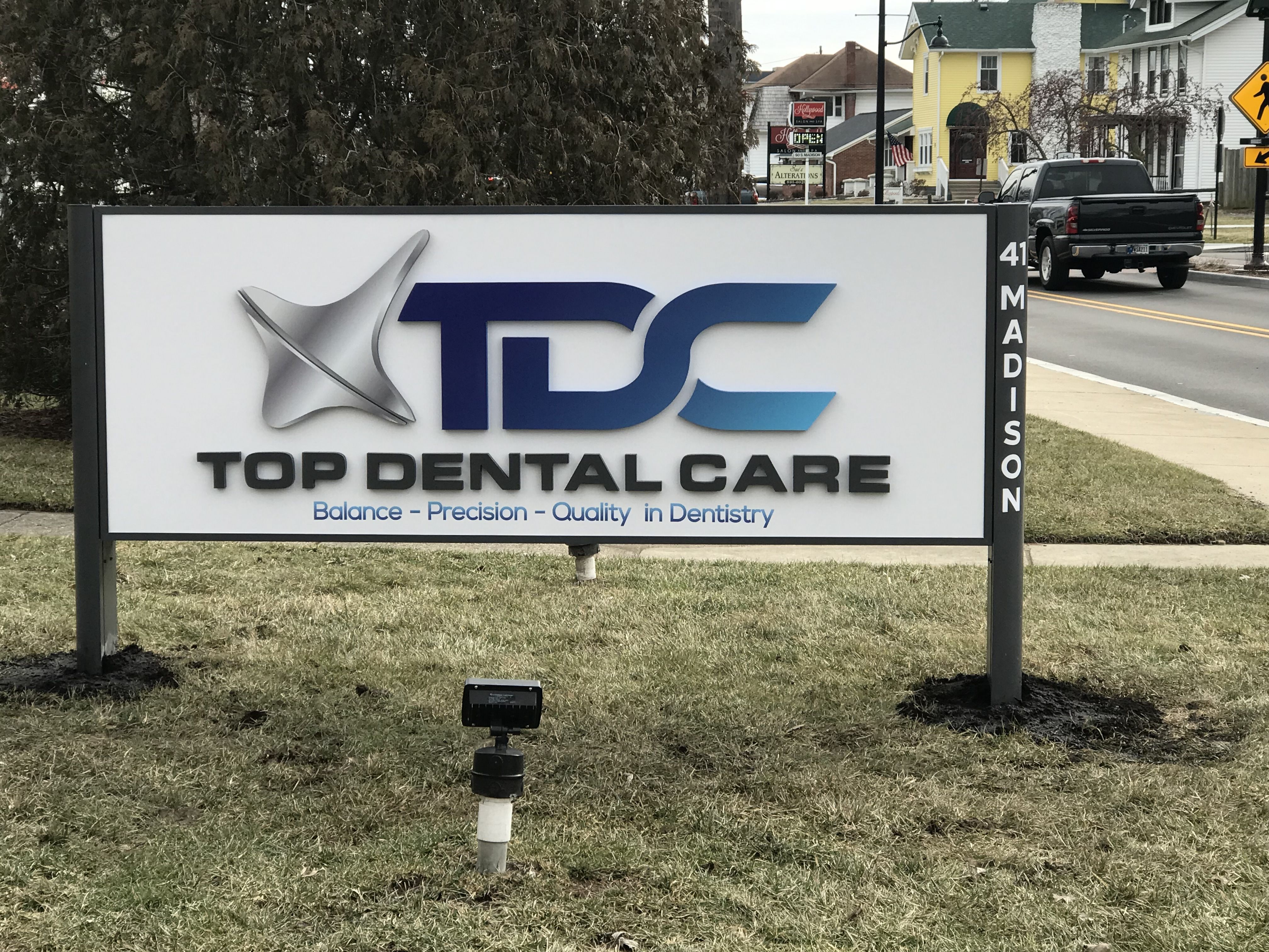 Dimensional Cabinet Sign for Top Dental Care in Greenwood IN