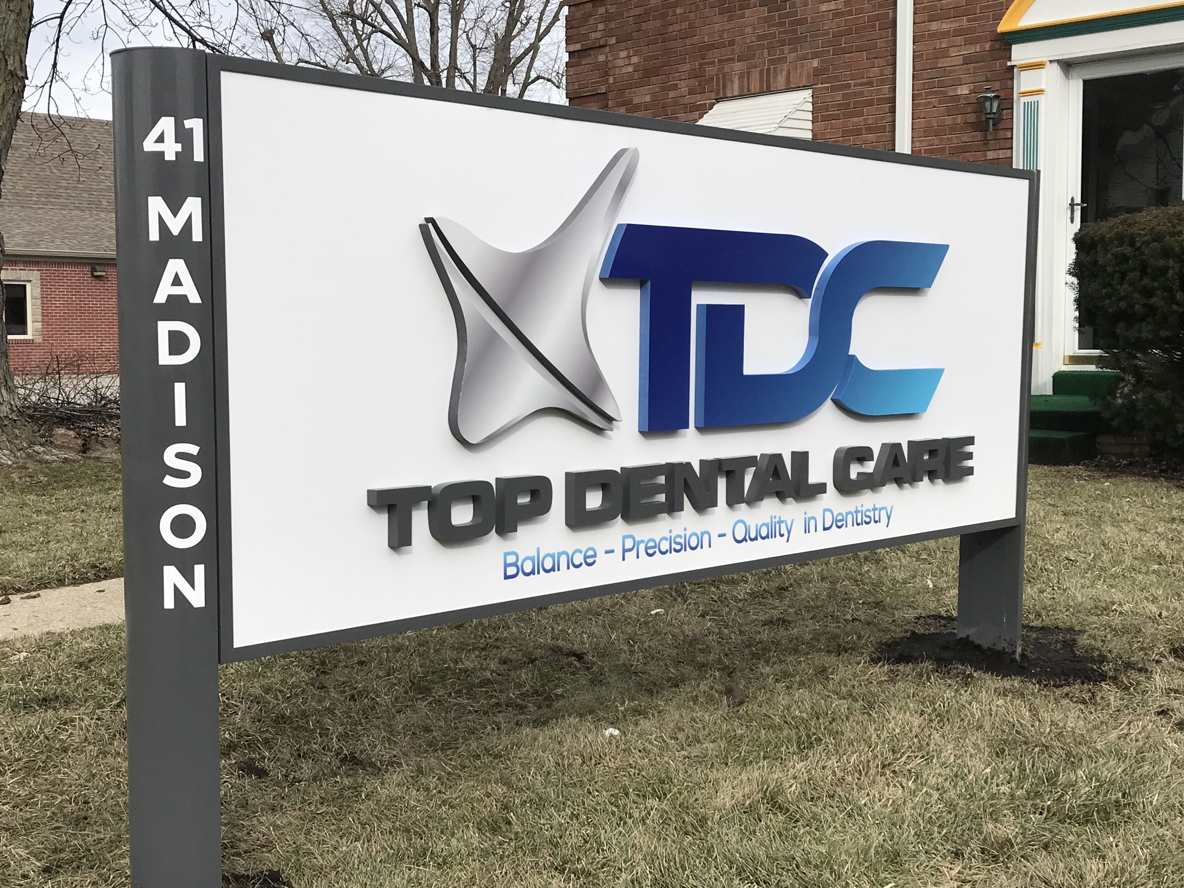 Dimensional Cabinet Sign for Top Dental Care in Greenwood IN