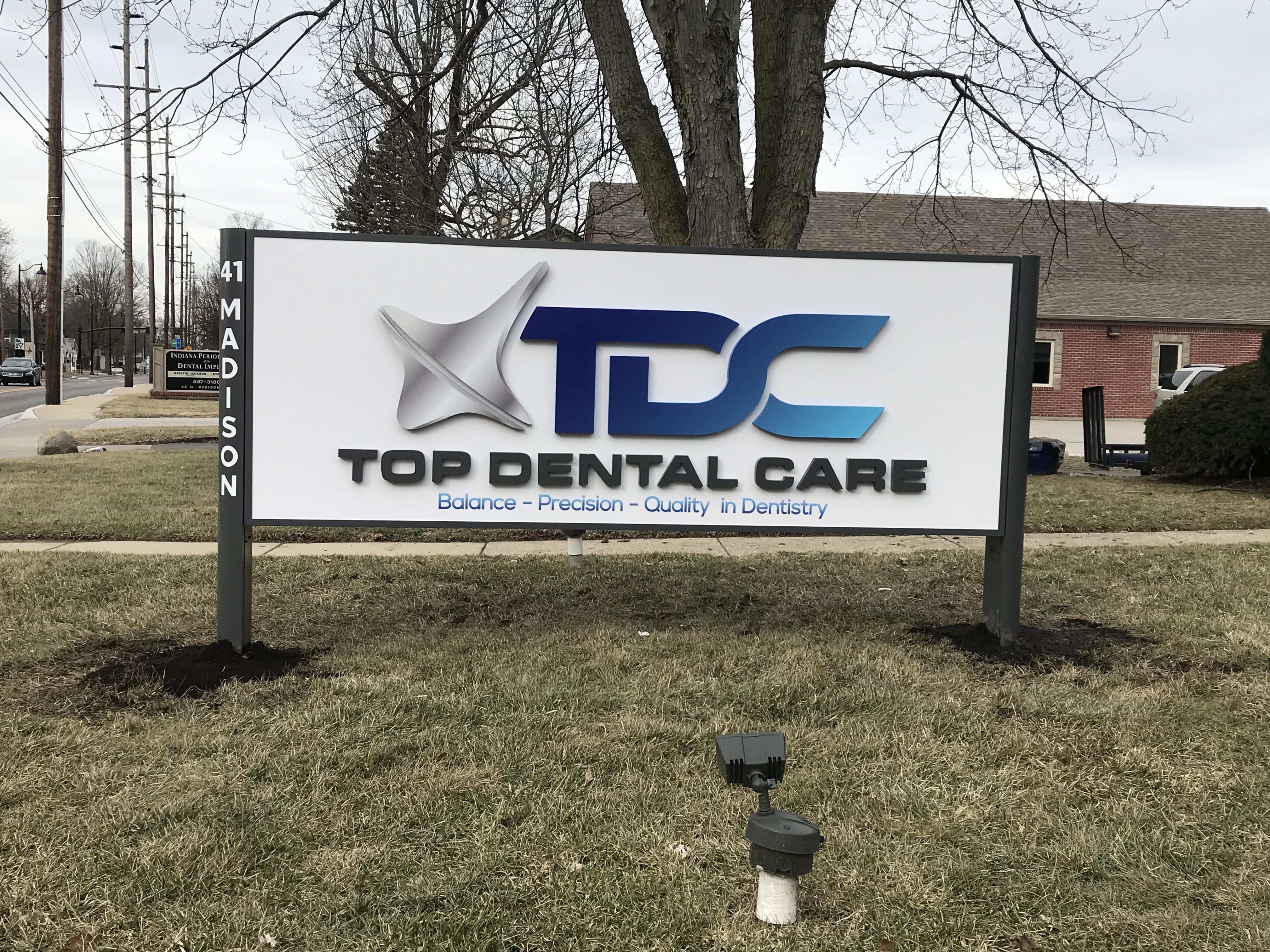 Dimensional Cabinet Sign for Top Dental Care in Greenwood IN