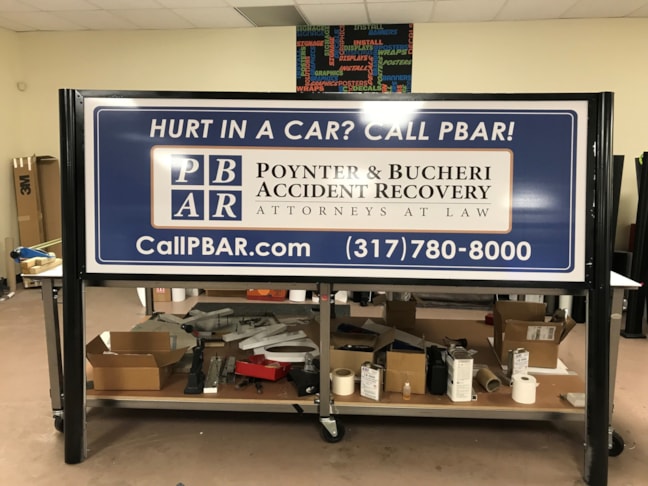Post and Panel Cabinet Sign for PBAR in Indianapolis