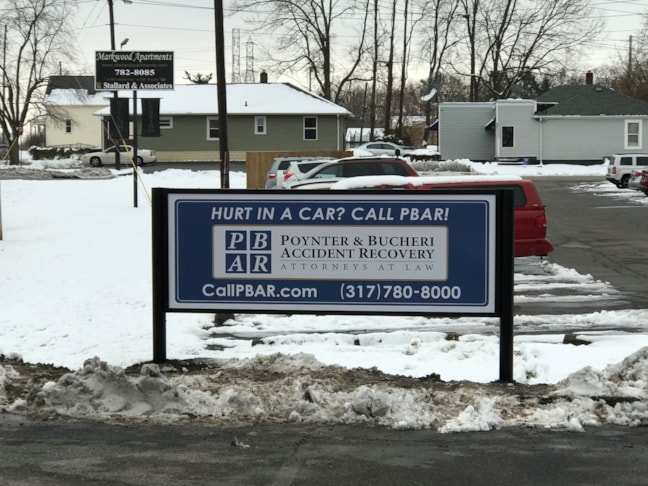 Post and Panel Cabinet Sign for PBAR in Indianapolis