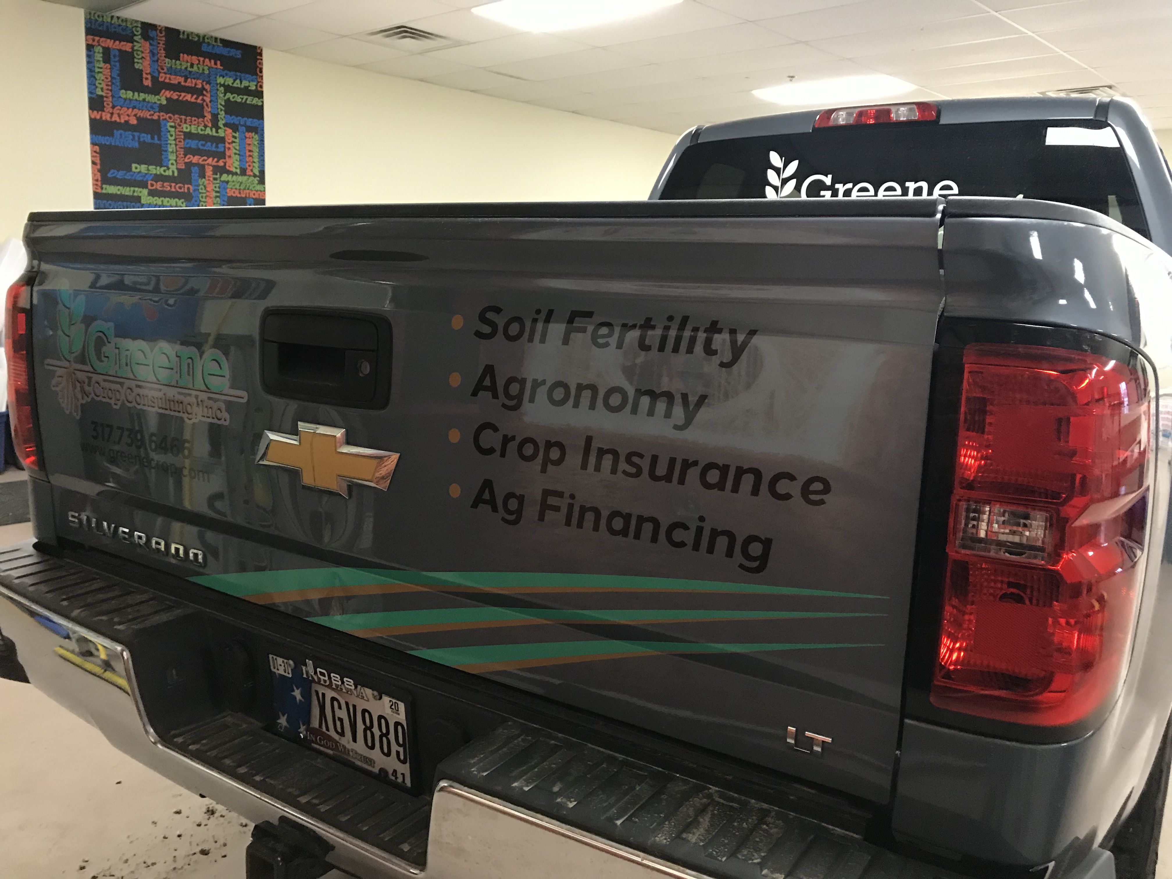 Vehicle Lettering for Greene Crop Consulting in Indianapolis IN
