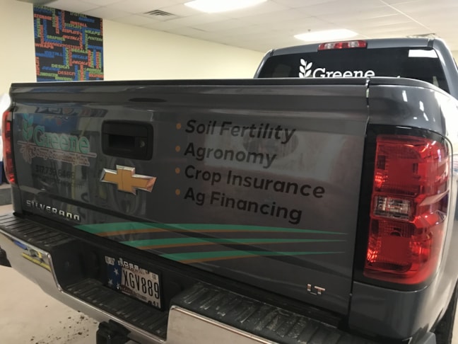 Vehicle Lettering for Greene Crop Consulting in Indianapolis IN