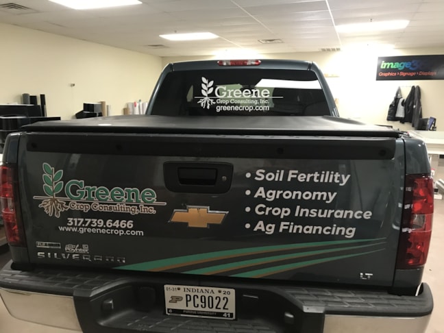 Vehicle Lettering for Greene Crop Consulting in Indianapolis IN