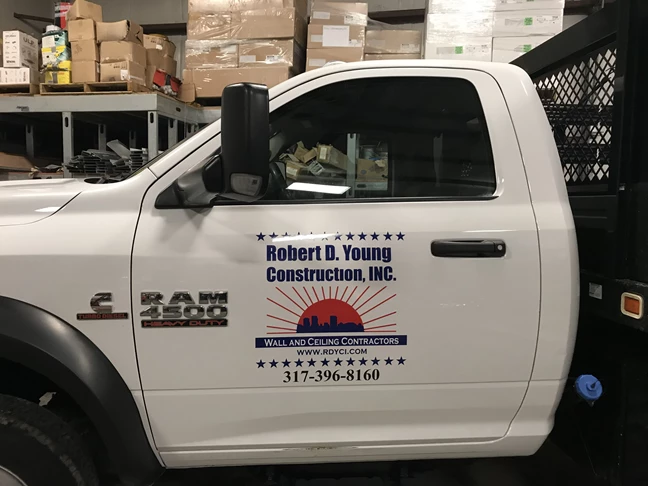 Vehicle Decal for Robert D. Young Construction Inc in Indianapolis,IN
