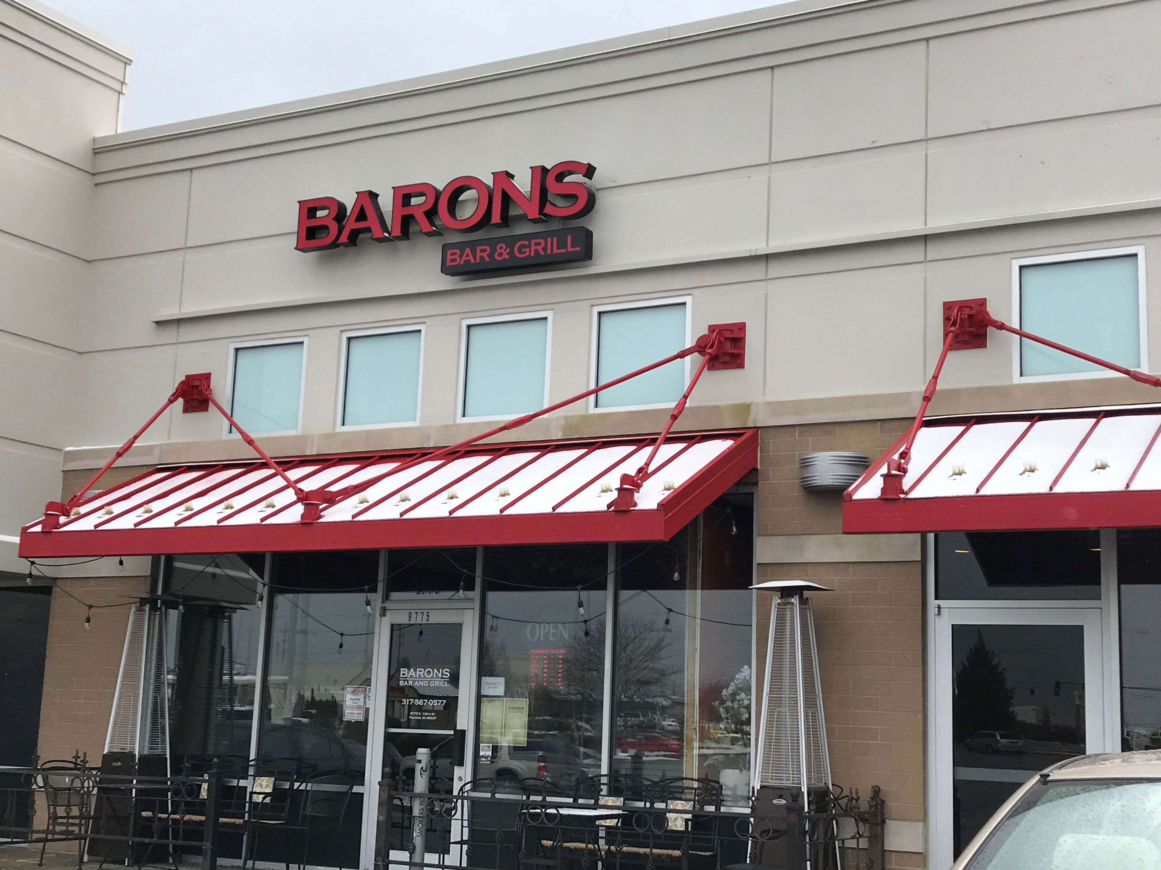 Illuminated Building Sign / Channel Letters for Barons Bar&Grill in Fisfers IN