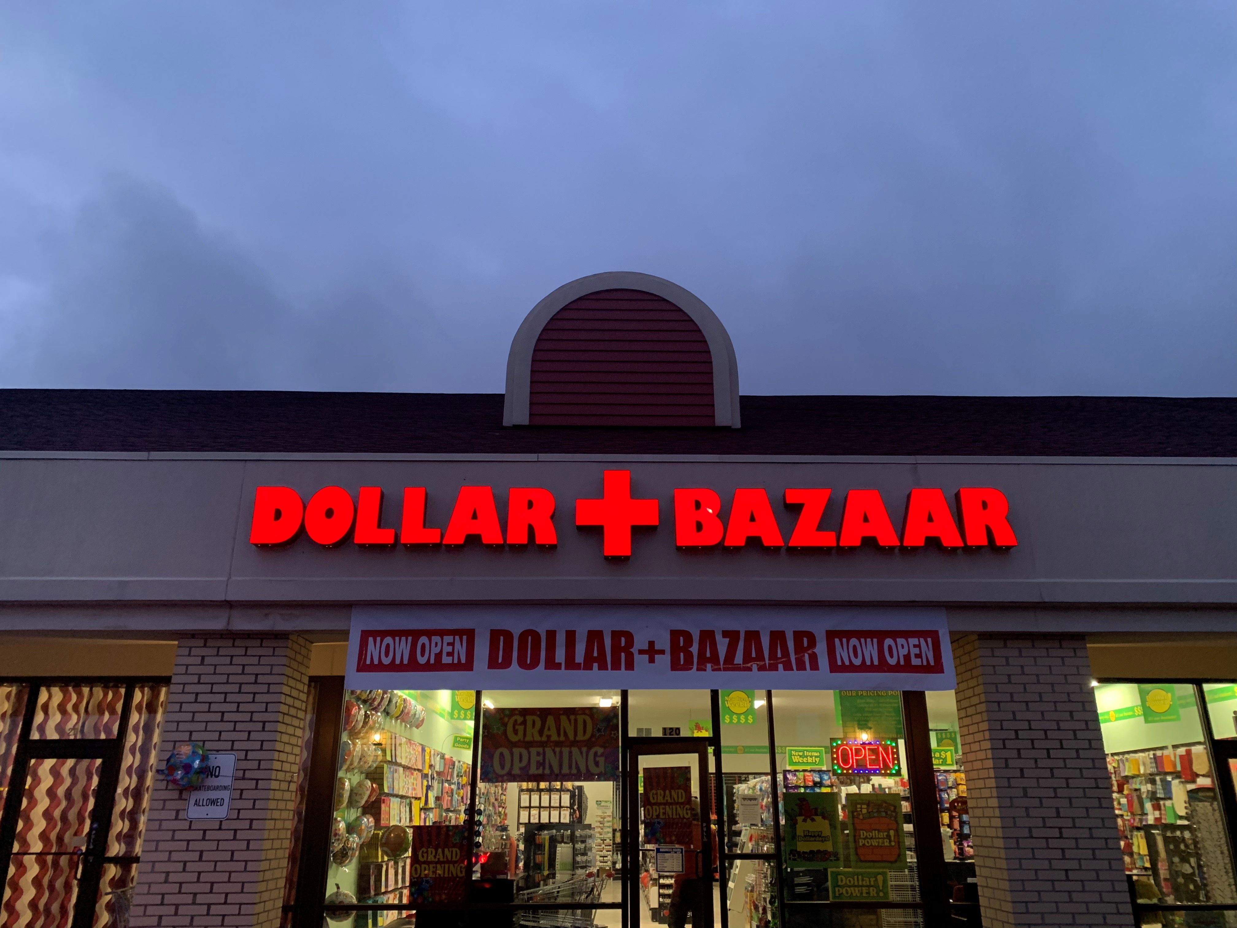 Illuminated Building Sign / Channel Letters for Dollar Bazar in Greenwood IN