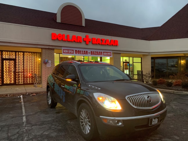 Illuminated Building Sign / Channel Letters for Dollar Bazar in Greenwood IN
