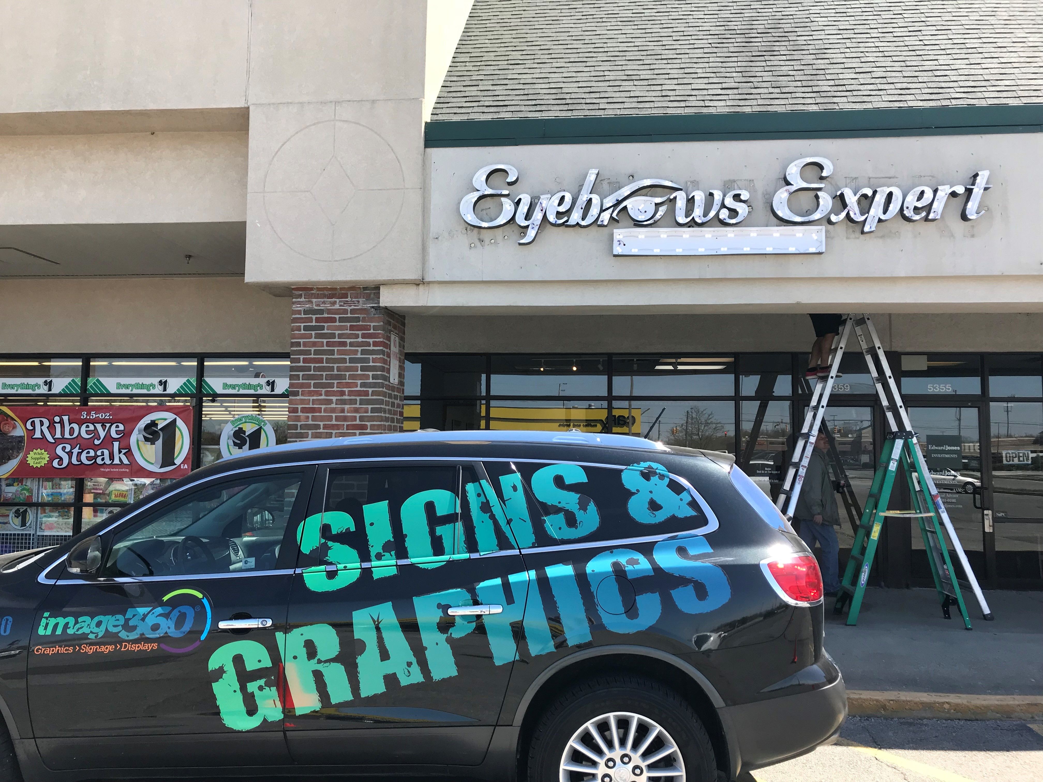 LED Lighted Channel Letters for Eyebrows Experts in Indianapolis,IN