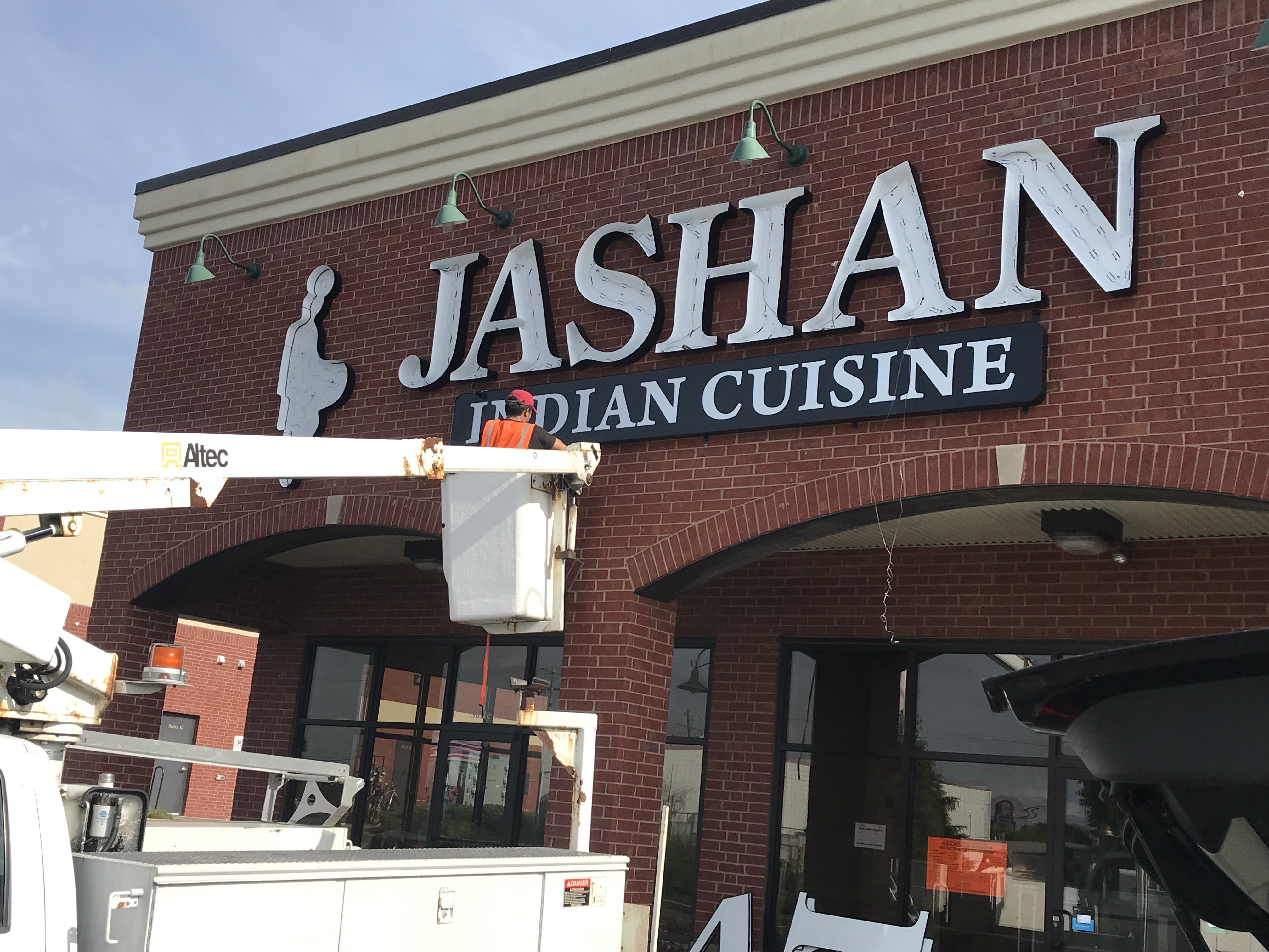 LED  Illuminated Channel Letters for Jashan Indian Cuisine in Greenwood IN