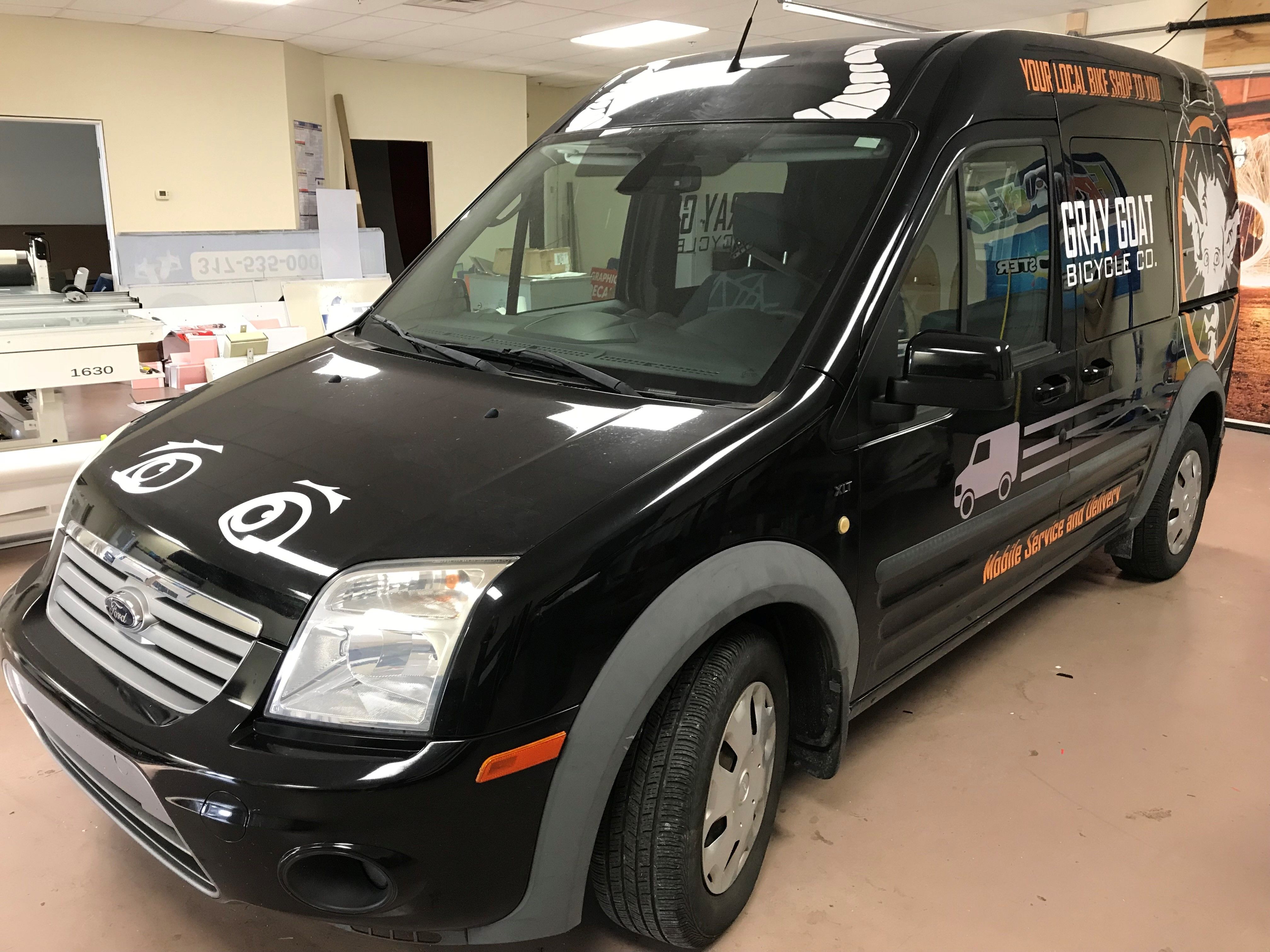 Partial Vehicle Wrap for Gray Goat Bicycle in Indianapolis IN
