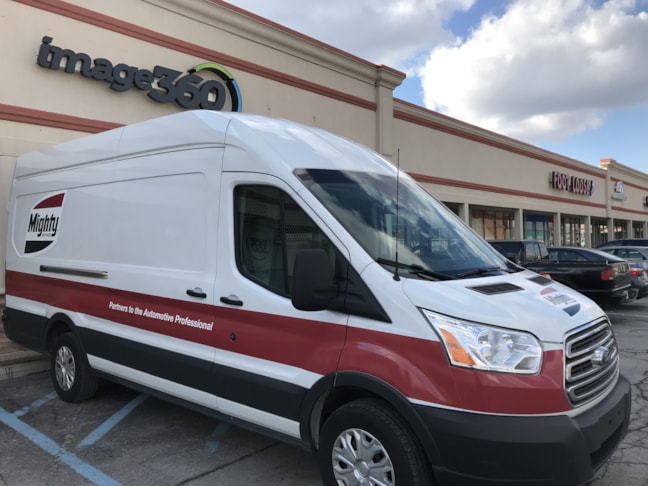 Partial Van Wrap for Mighty Auto Parts in Indianapolis IN