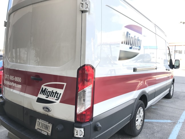 Partial Van Wrap for Mighty Auto Parts in Indianapolis IN